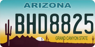 AZ license plate BHD8825