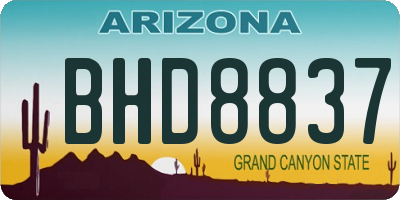 AZ license plate BHD8837