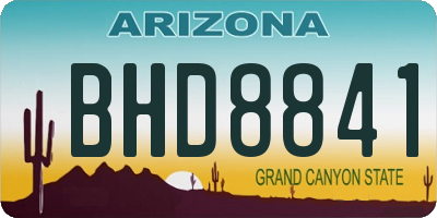 AZ license plate BHD8841