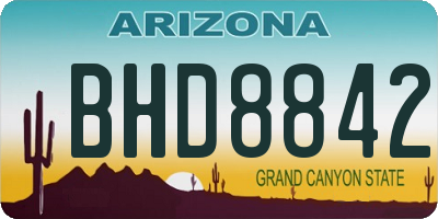 AZ license plate BHD8842