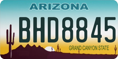 AZ license plate BHD8845