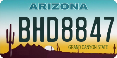 AZ license plate BHD8847