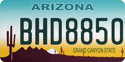 AZ license plate BHD8850