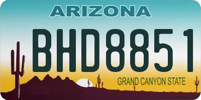 AZ license plate BHD8851
