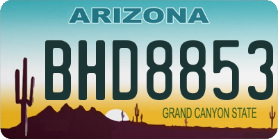 AZ license plate BHD8853