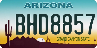 AZ license plate BHD8857