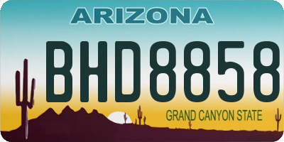 AZ license plate BHD8858