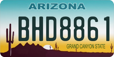 AZ license plate BHD8861