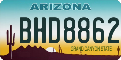 AZ license plate BHD8862