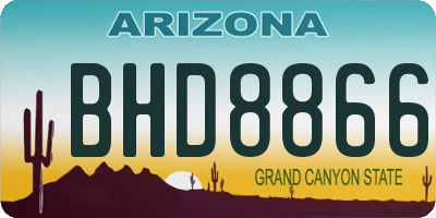 AZ license plate BHD8866