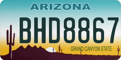 AZ license plate BHD8867