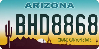 AZ license plate BHD8868
