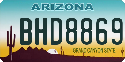 AZ license plate BHD8869