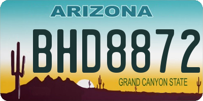 AZ license plate BHD8872