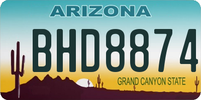 AZ license plate BHD8874