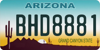 AZ license plate BHD8881