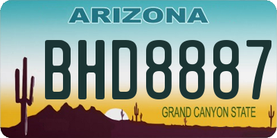 AZ license plate BHD8887