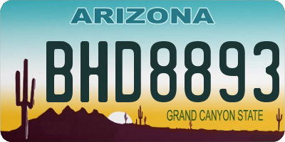 AZ license plate BHD8893