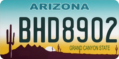 AZ license plate BHD8902