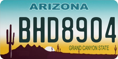 AZ license plate BHD8904
