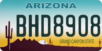 AZ license plate BHD8908