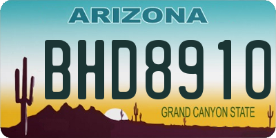 AZ license plate BHD8910