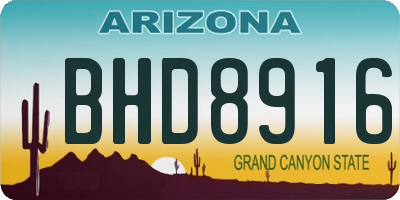 AZ license plate BHD8916