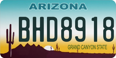 AZ license plate BHD8918