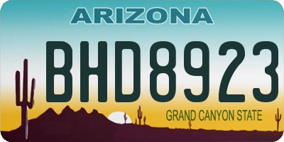 AZ license plate BHD8923