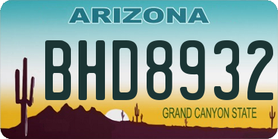 AZ license plate BHD8932