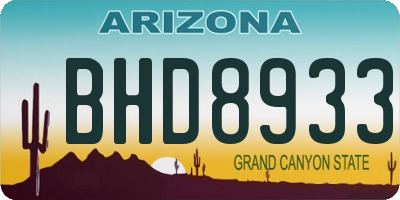 AZ license plate BHD8933