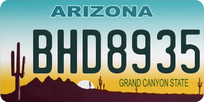 AZ license plate BHD8935