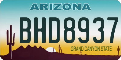 AZ license plate BHD8937