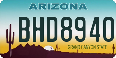 AZ license plate BHD8940