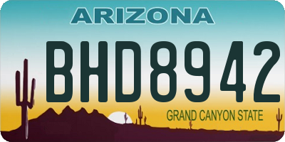 AZ license plate BHD8942