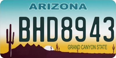 AZ license plate BHD8943