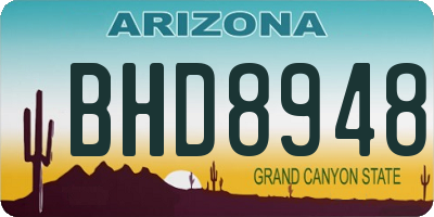 AZ license plate BHD8948
