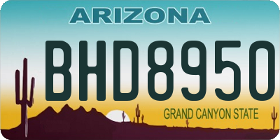 AZ license plate BHD8950