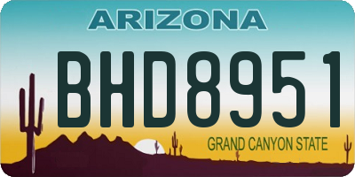 AZ license plate BHD8951
