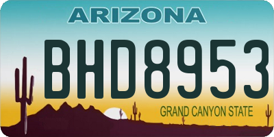 AZ license plate BHD8953