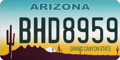 AZ license plate BHD8959