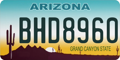 AZ license plate BHD8960