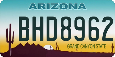AZ license plate BHD8962