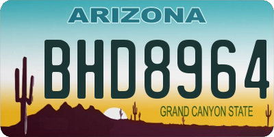 AZ license plate BHD8964