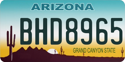 AZ license plate BHD8965
