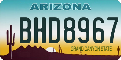 AZ license plate BHD8967