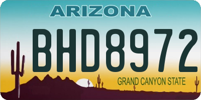 AZ license plate BHD8972
