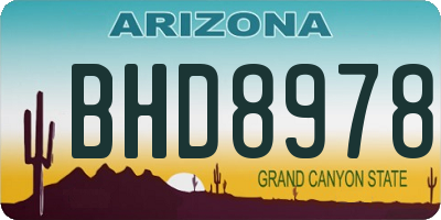 AZ license plate BHD8978