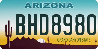 AZ license plate BHD8980