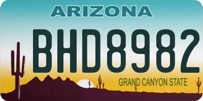 AZ license plate BHD8982